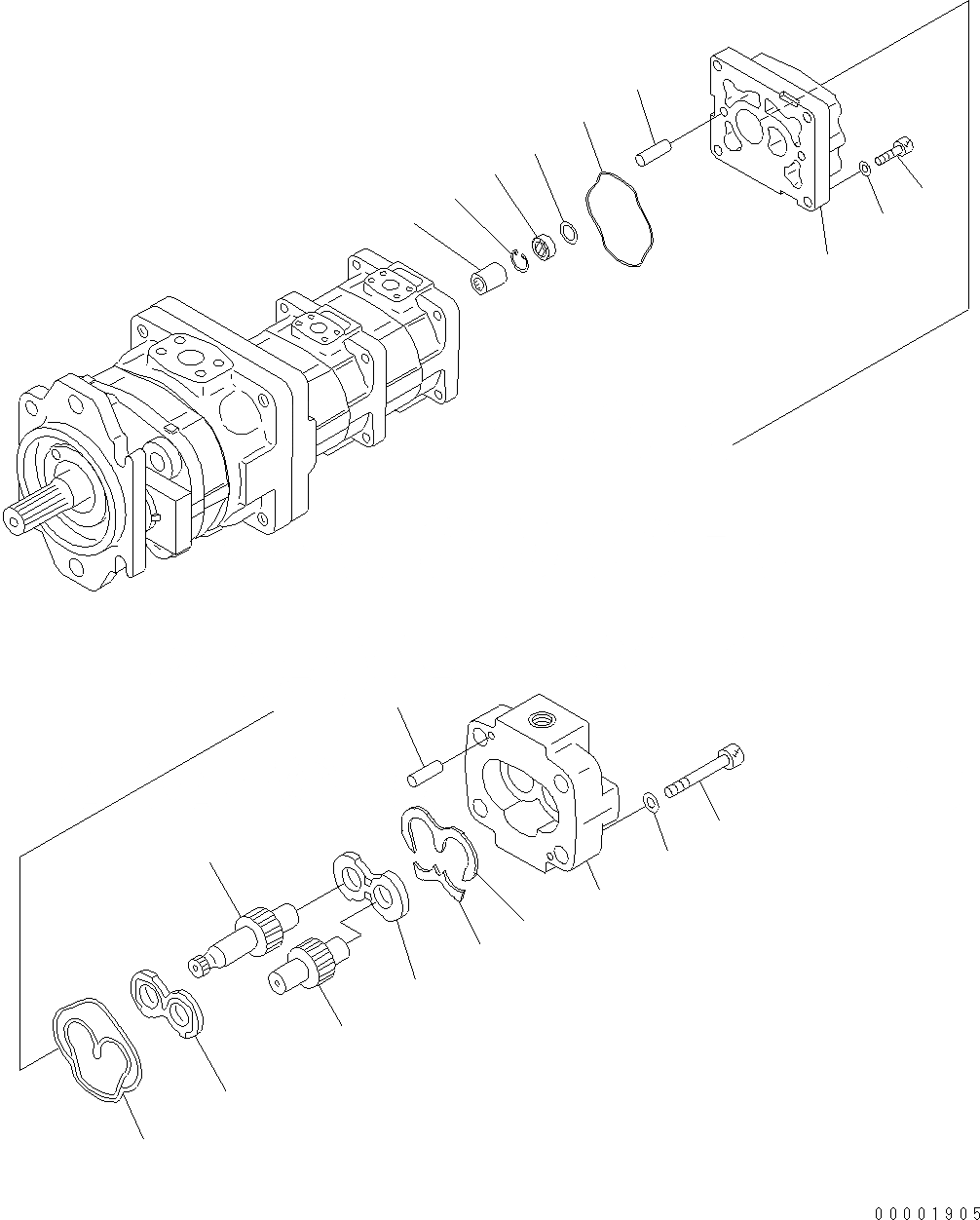 Схема запчастей Komatsu WA250-5 - ГИДРОТРАНСФОРМАТОР И НАСОС PPC (ВНУТР. ЧАСТИ) (/) Y ОСНОВН. КОМПОНЕНТЫ И РЕМКОМПЛЕКТЫ