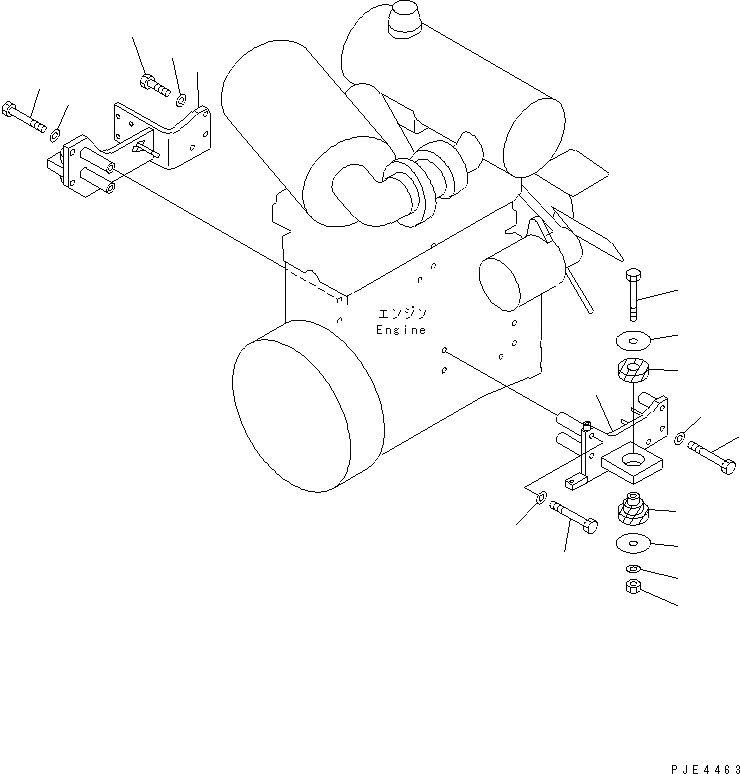 Схема запчастей Komatsu WA250L-3 - КРЕПЛЕНИЕ ДВИГАТЕЛЯ КОМПОНЕНТЫ ДВИГАТЕЛЯ