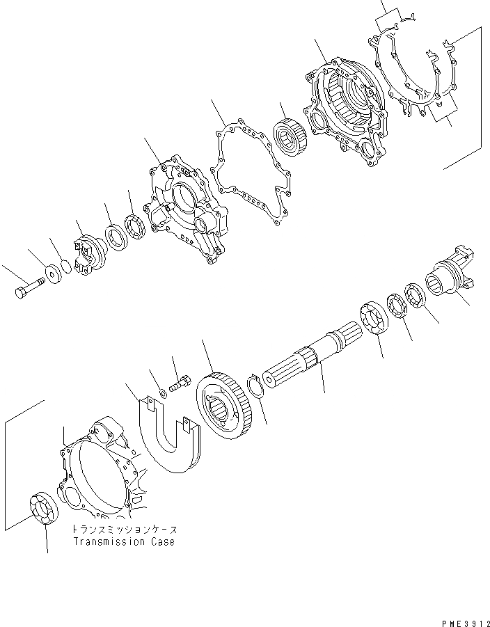 Схема запчастей Komatsu WA250L-3 - ТРАНСМИССИЯ (ВЫХОДНОЙ ВАЛ) СИЛОВАЯ ПЕРЕДАЧА