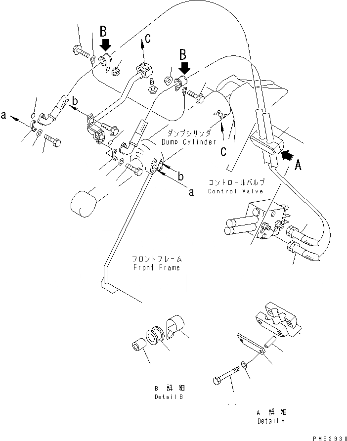 Схема запчастей Komatsu WA250L-3 - ГИДРОЛИНИЯ (ЛИНИЯ ГИДРОЦИЛИНДРА КОВША) ГИДРАВЛИКА