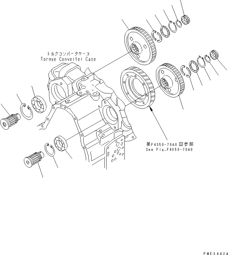 Схема запчастей Komatsu WA250L-3 - ТРАНСМИССИЯ (МЕХ-М ОТБОРА МОЩН-ТИ) СИЛОВАЯ ПЕРЕДАЧА