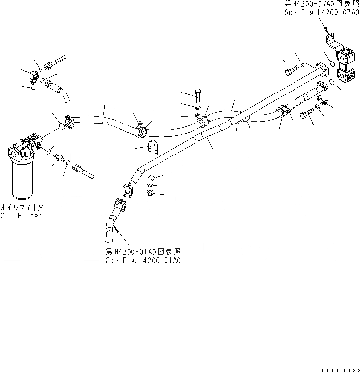 Схема запчастей Komatsu WA250L-5 - ГИДРОЛИНИЯ (ВОЗВРАТ. ЛИНИЯ) ГИДРАВЛИКА