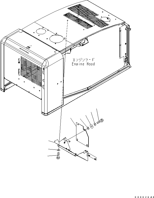 Схема запчастей Komatsu WA250L-5 - КАПОТ (ВОЗДУХОВОДЫ COVER) ЧАСТИ КОРПУСА