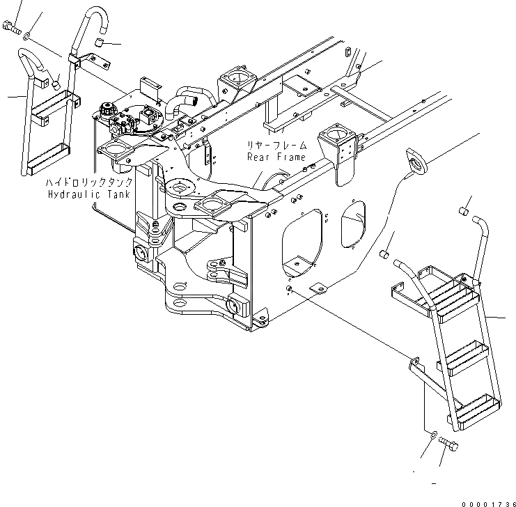 Схема запчастей Komatsu WA250L-5 - ЛЕСТНИЦА ЧАСТИ КОРПУСА