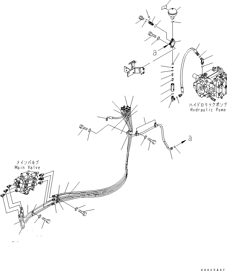 Схема запчастей Komatsu WA250PTL-5 - ГИДРОЛИНИЯ (P.P.C ТРУБЫ) ГИДРАВЛИКА