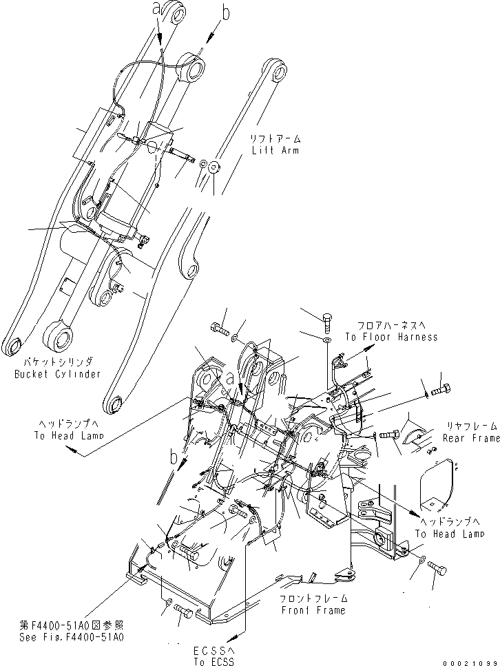 Схема запчастей Komatsu WA250PT-5 - ПЕРЕДН. Э/ПРОВОДКА ЭЛЕКТРИКА