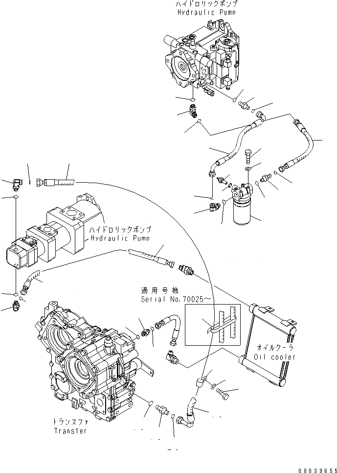 Схема запчастей Komatsu WA250PT-5 - HST МАСЛ. ЛИНИЯ (ФИЛЬТР. И ПЕРЕДАЧА ЛИНИЯ)(№7-79) ТРАНСМИССИЯ