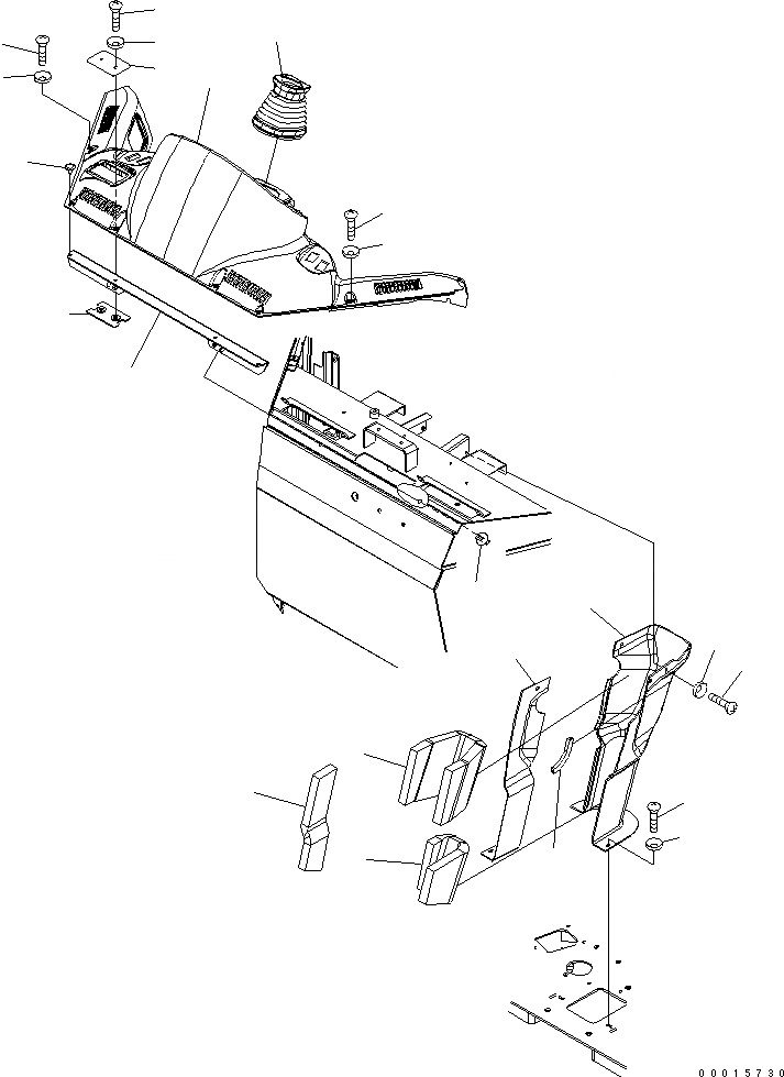 Схема запчастей Komatsu WA250PT-5 - ПОЛ (COVER) (БЕЗ КОНДИЦИОНЕРА) (ДЛЯ НАВЕСА) КАБИНА ОПЕРАТОРА И СИСТЕМА УПРАВЛЕНИЯ