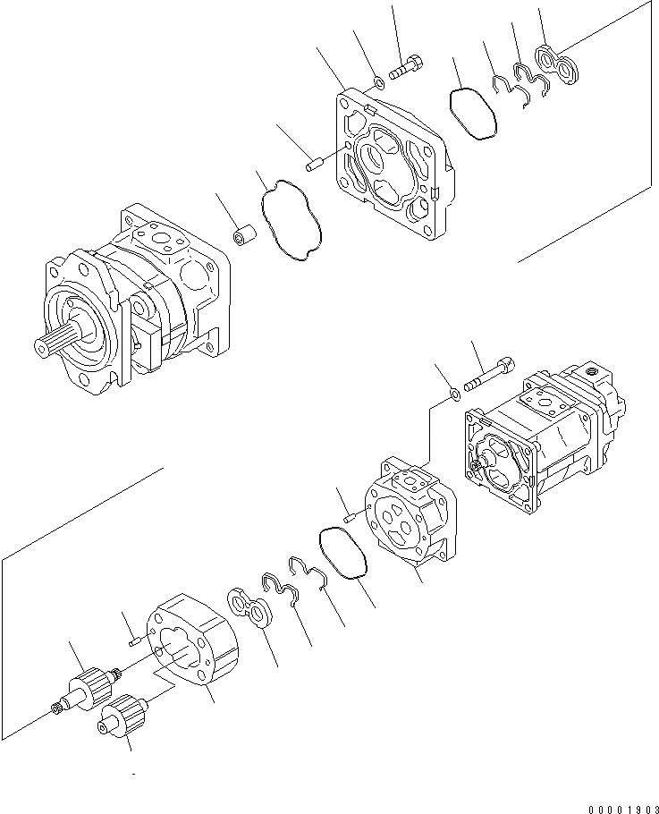 Схема запчастей Komatsu WA250PT-5 - ГИДРОТРАНСФОРМАТОР И PPC НАСОС (/) ОСНОВН. КОМПОНЕНТЫ И РЕМКОМПЛЕКТЫ