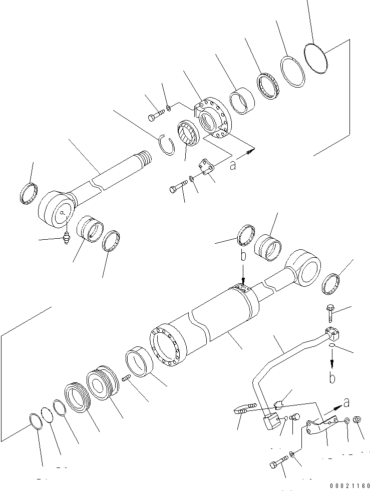 Схема запчастей Komatsu WA250PT-5 - ЦИЛИНДР КОВША ОСНОВН. КОМПОНЕНТЫ И РЕМКОМПЛЕКТЫ