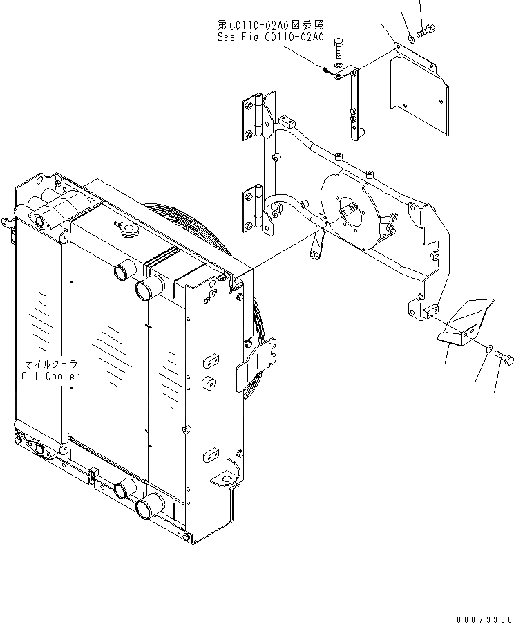 Схема запчастей Komatsu WA250PZ-6 - РАДИАТОР (COVER) (ДЛЯ ШИР. СЕРДЦЕВИНА РАДИАТОР)(№7-) СИСТЕМА ОХЛАЖДЕНИЯ