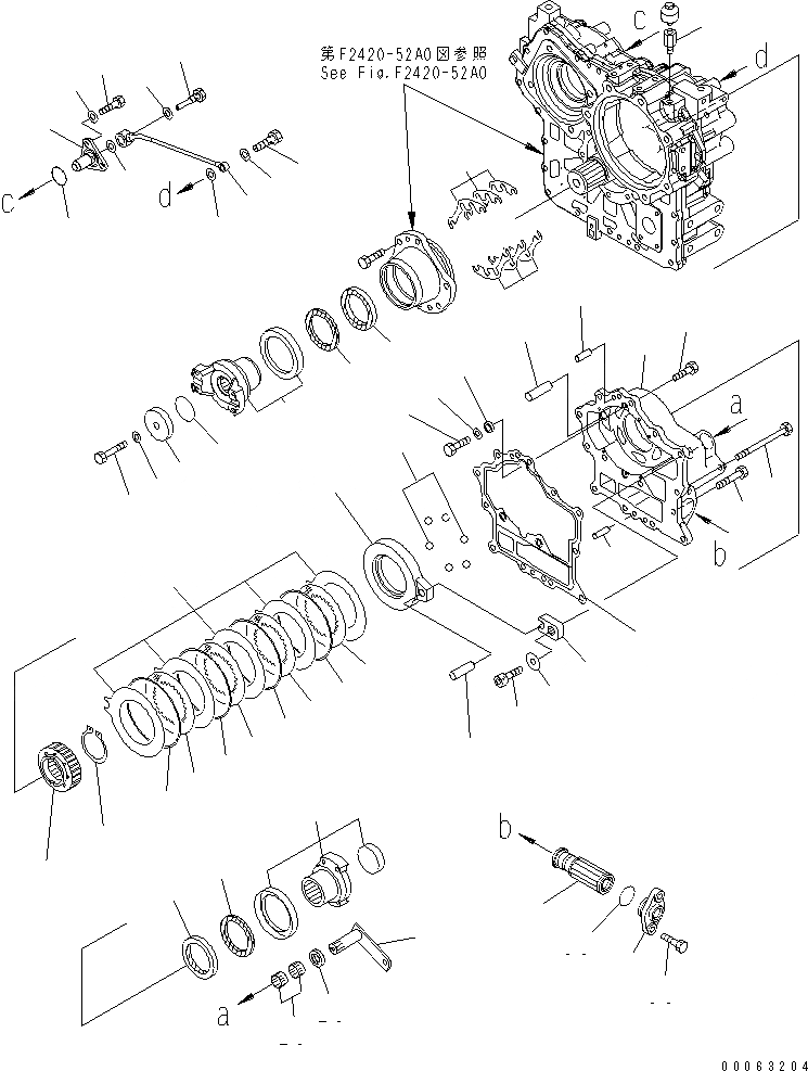 Схема запчастей Komatsu WA250PZ-6 - ПЕРЕДАЧА (/) (ВЫХОД)(№7-) СИЛОВАЯ ПЕРЕДАЧА