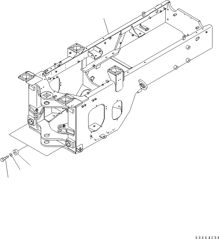 Схема запчастей Komatsu WA250PZ-6 - ЗАДН. РАМА (ДЛЯ ДОПОЛН. ПРОТИВОВЕС AND СИЛОВАЯ ПЕРЕДАЧА ЧАСТИ КОРПУСА)(№7-) ОСНОВНАЯ РАМА И ЕЕ ЧАСТИ