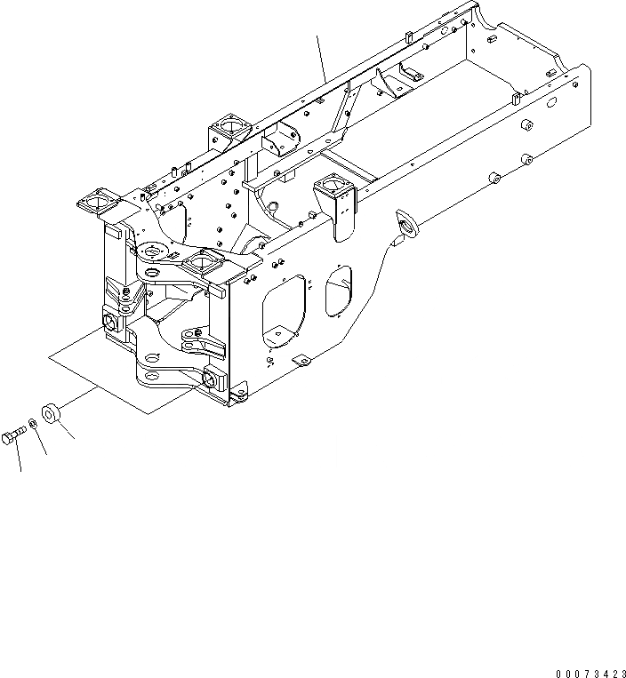 Схема запчастей Komatsu WA250PZ-6 - ЗАДН. РАМА (ДЛЯ СИЛОВАЯ ПЕРЕДАЧА ЧАСТИ КОРПУСА)(№7-) ОСНОВНАЯ РАМА И ЕЕ ЧАСТИ