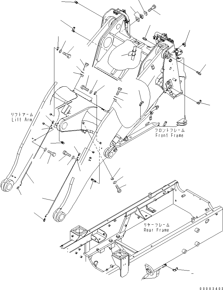 Схема запчастей Komatsu WA250PZ-6 - УДАЛЕННАЯ СМАЗКА (С АВТОМАТИЧ. СМАЗКОЙ) (/)(№7-) ОСНОВНАЯ РАМА И ЕЕ ЧАСТИ