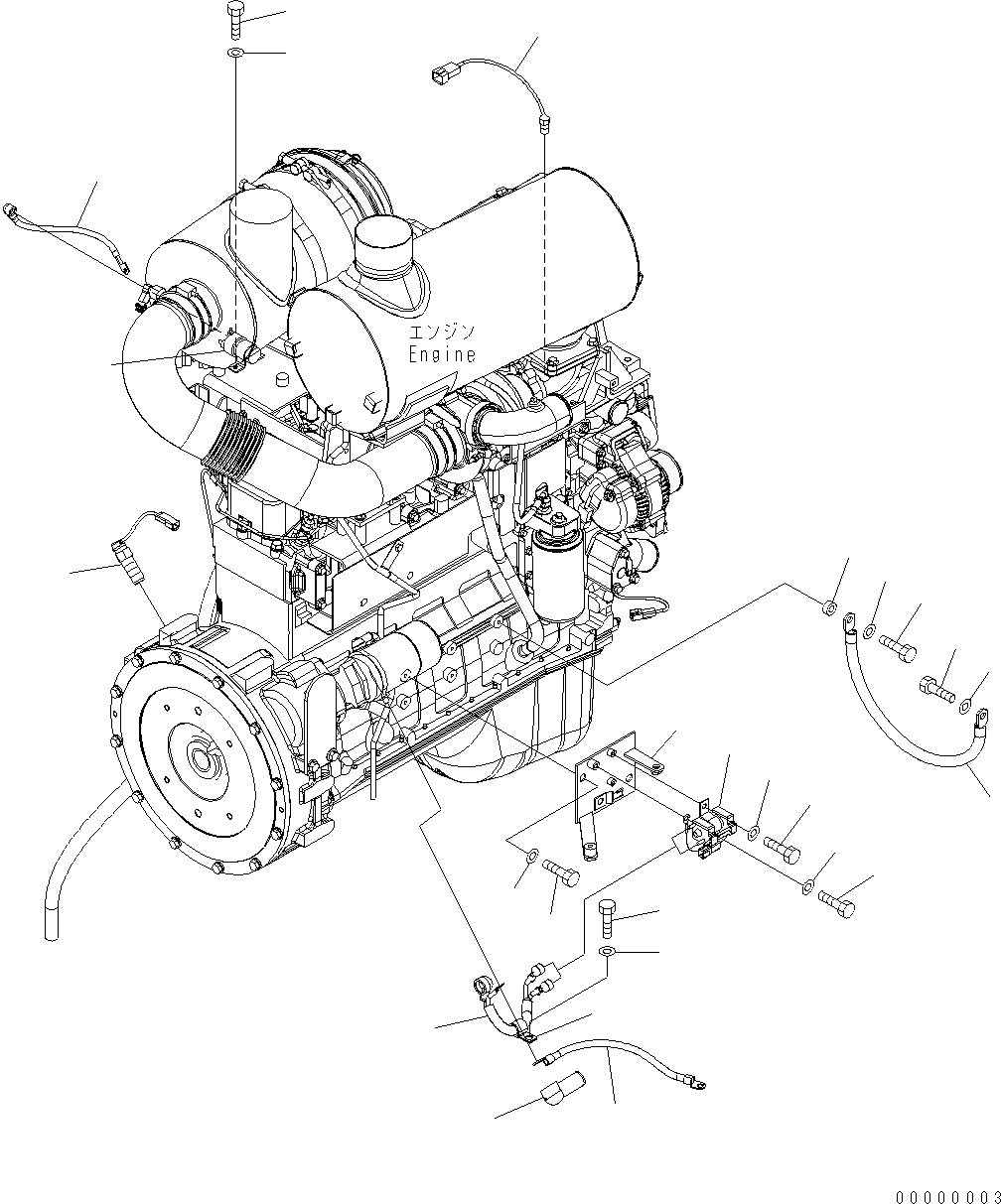 Схема запчастей Komatsu WA250PT-5 - Э/ПРОВОДКА ДВИГАТЕЛЯ (/) (STARTER Э/ПРОВОДКА И ДАТЧИК) B КОМПОНЕНТЫ ДВИГАТЕЛЯ