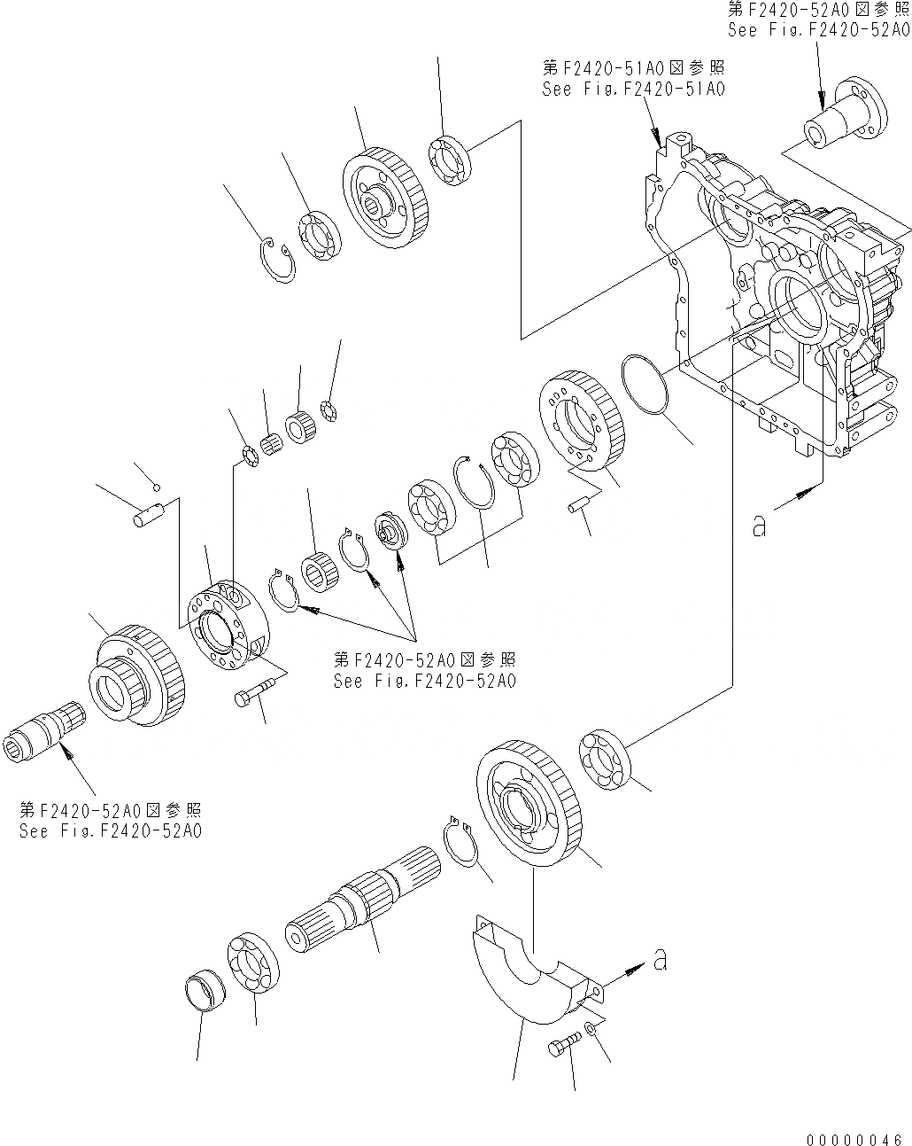 Схема запчастей Komatsu WA250PT-5 - ПЕРЕДАЧА (/) (ПРИВОД) F ТРАНСМИССИЯ