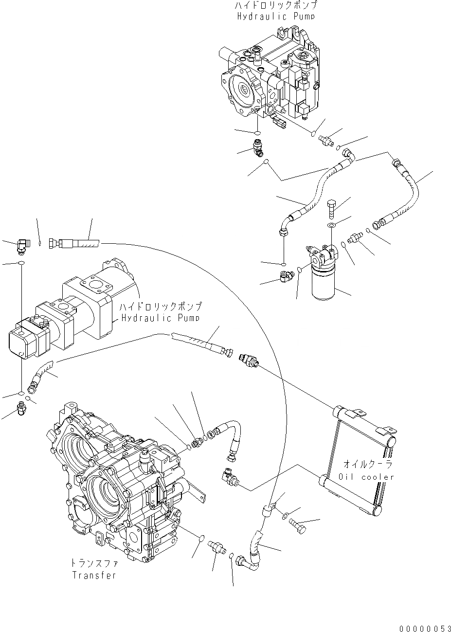 Схема запчастей Komatsu WA250PT-5 - HST МАСЛ. ЛИНИЯ (ФИЛЬТР. И ПЕРЕДАЧА ЛИНИЯ) F ТРАНСМИССИЯ