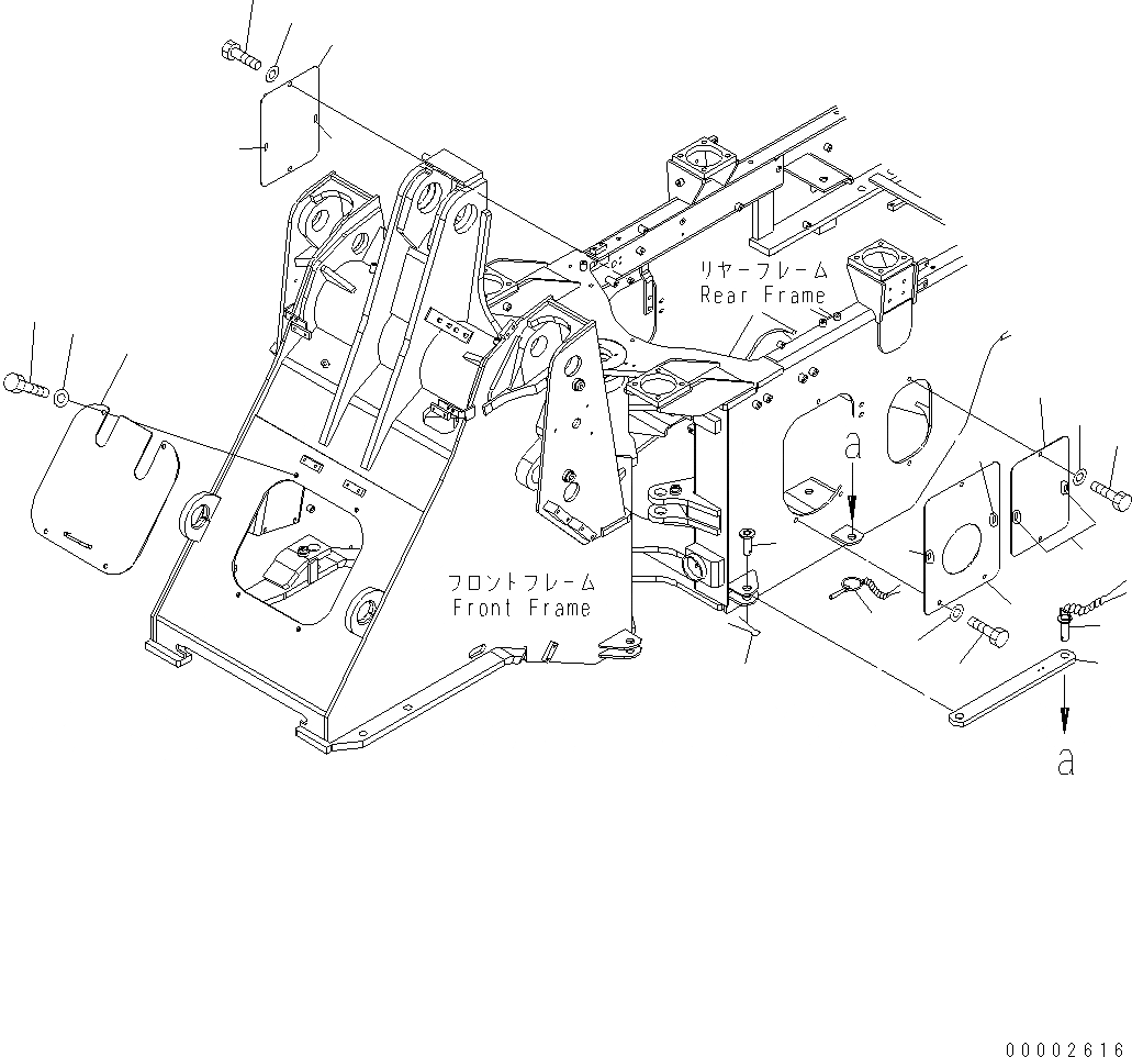 Схема запчастей Komatsu WA250PT-5 - БЛОКИР. ШАНГА И COVER J ОСНОВНАЯ РАМА И ЕЕ ЧАСТИ