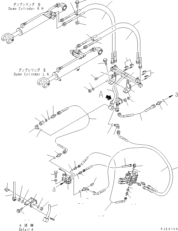 Схема запчастей Komatsu WA250PT-3 - ГИДРОЛИНИЯ (ЛИНИЯ ГИДРОЦИЛИНДРА КОВША) ГИДРАВЛИКА