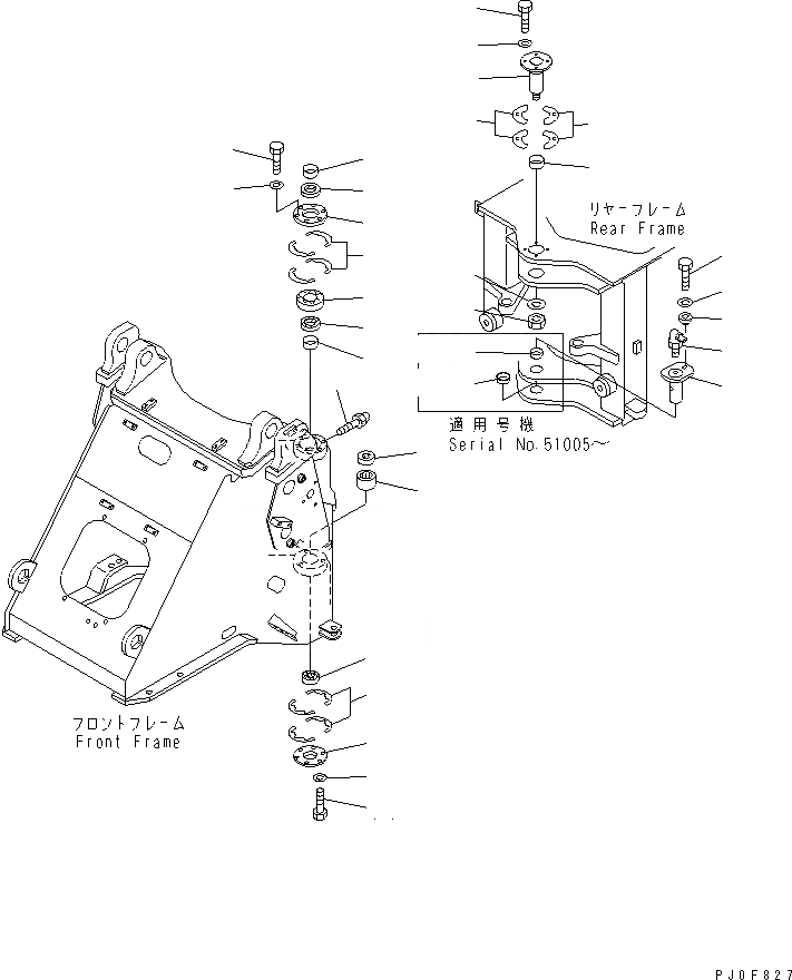 Схема запчастей Komatsu WA250PT-3 - HINGE ПАЛЕЦ(№-) ОСНОВНАЯ РАМА И ЕЕ ЧАСТИ