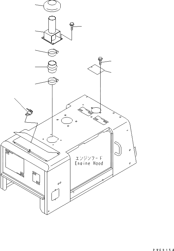 Схема запчастей Komatsu WA250PT-3 - КАПОТ (УДЛИНН. ВПУСК ВОЗДУХА И VADALISM ЗАЩИТА) ЧАСТИ КОРПУСА