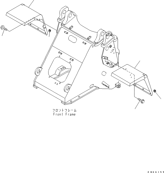 Схема запчастей Komatsu WA250PT-3 - ПЕРЕДН. КРЫЛО ЧАСТИ КОРПУСА
