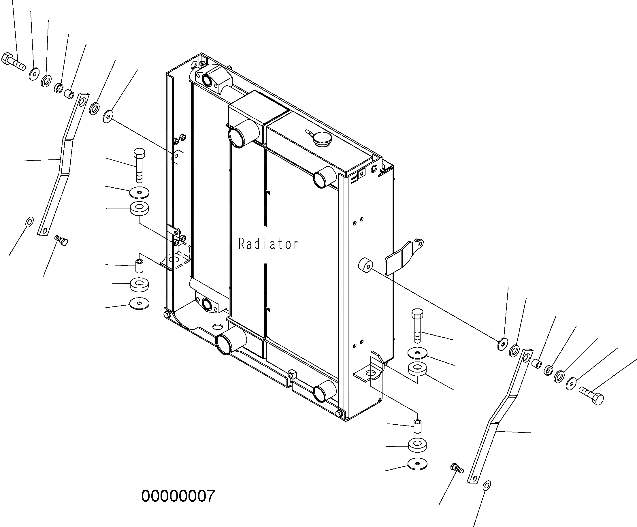 Схема запчастей Komatsu WA250PZ-5 - КРЕПЛЕНИЕ РАДИАТОРА (STD И ШИР. СЕРДЦЕВИНА) C СИСТЕМА ОХЛАЖДЕНИЯ