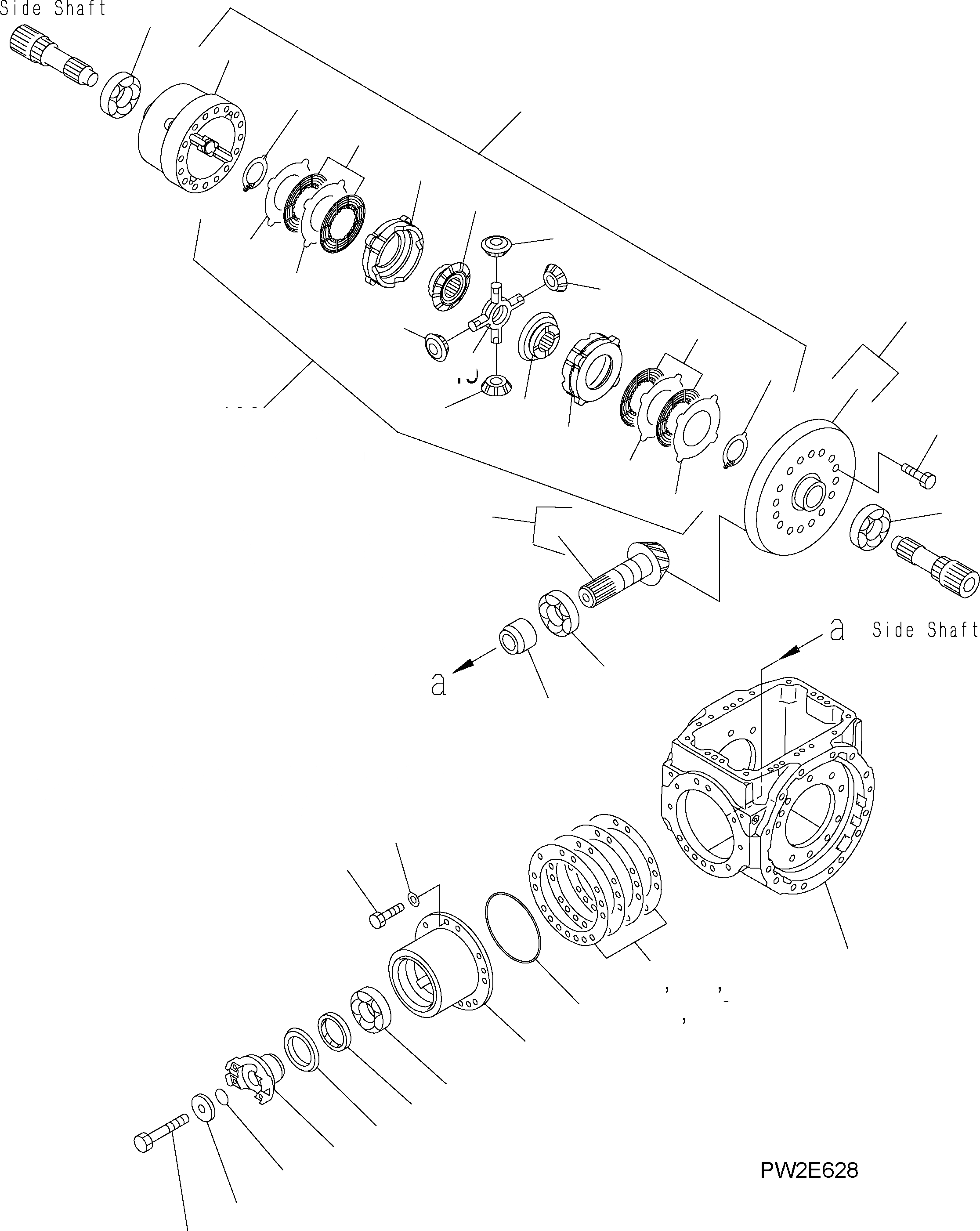 Схема запчастей Komatsu WA250PZ-5 - ЗАДН. МОСТ (LSD - ДИФФЕРЕНЦ.) F ТРАНСМИССИЯ