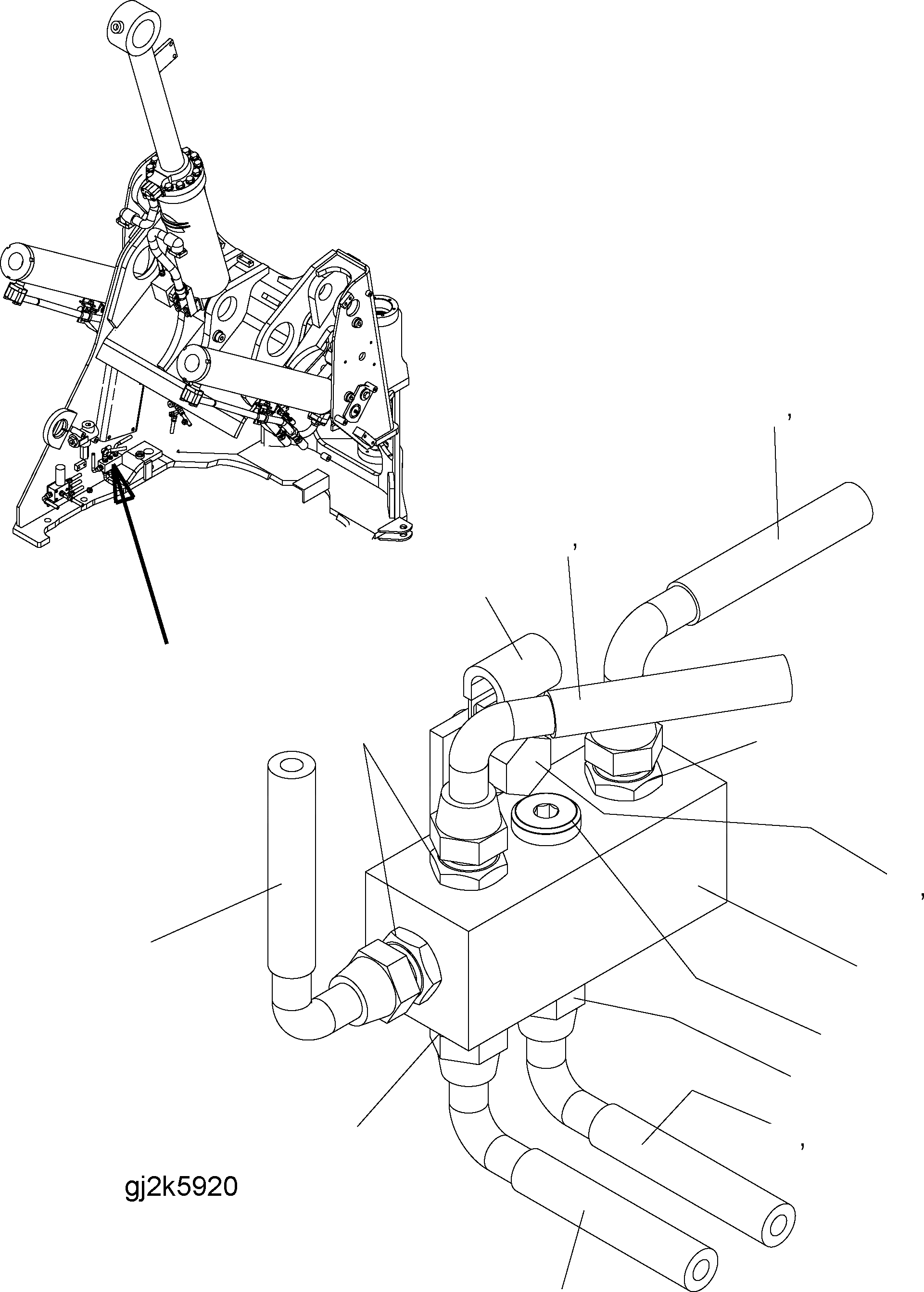 Схема запчастей Komatsu WA250PZ-5 - ANTI DROP КЛАПАН (ВОЗВРАТ. BLOC) H ГИДРАВЛИКА