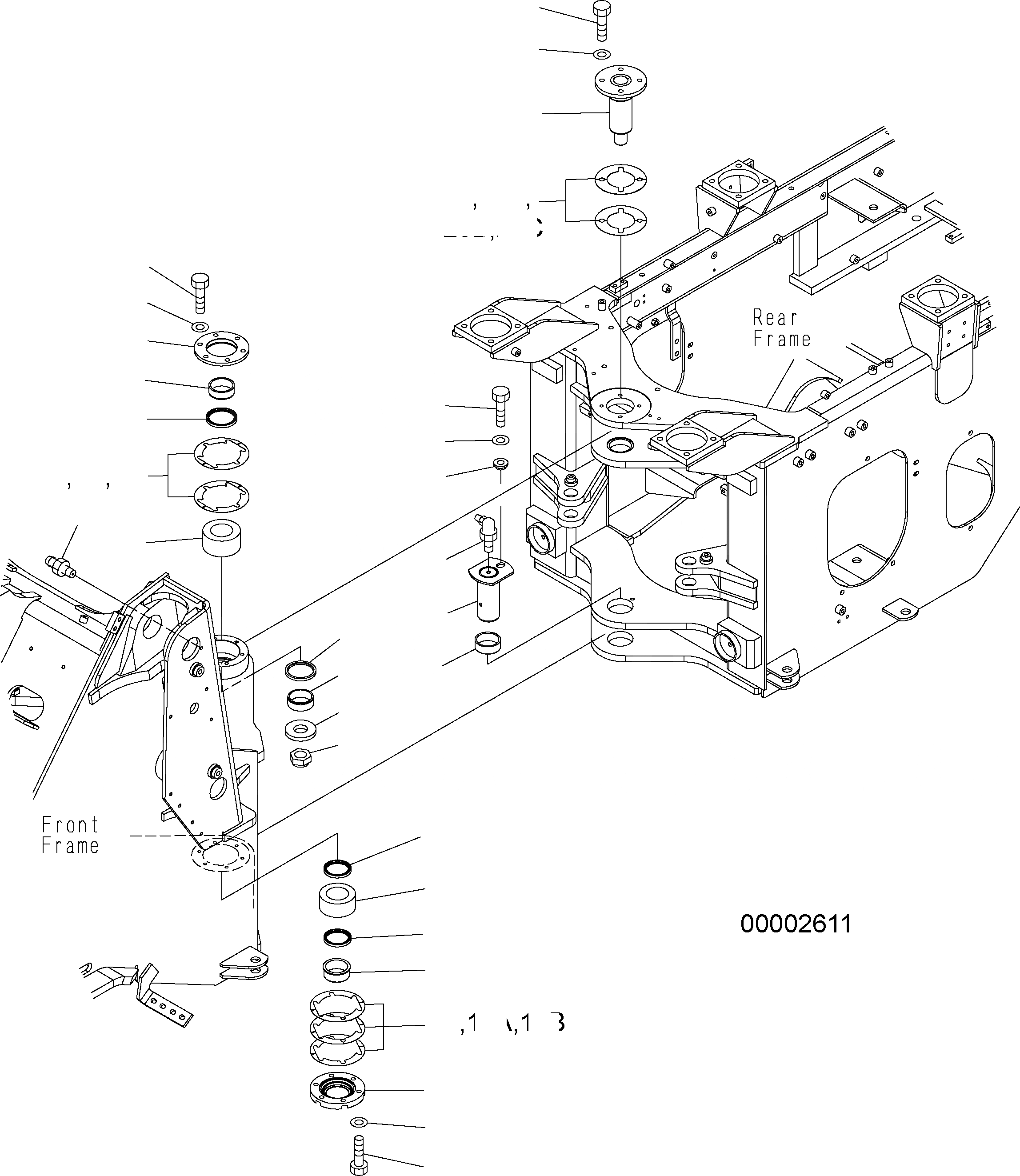 Схема запчастей Komatsu WA250PZ-5 - HINGE ПАЛЕЦ J ОСНОВН. / ОСНОВНАЯ РАМА И КОМПОНЕНТЫ