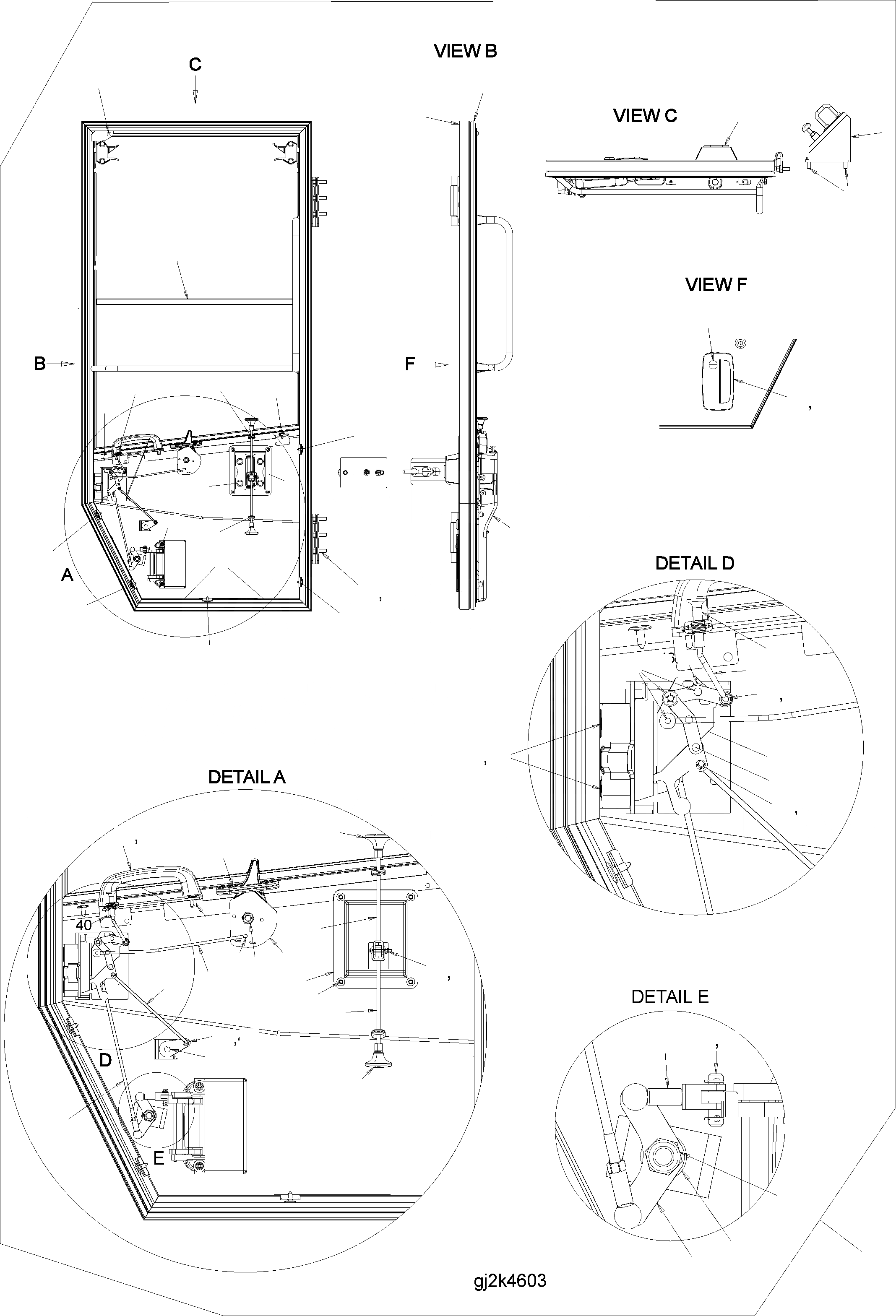 Схема запчастей Komatsu WA250PZ-5 - КАБИНА ROPS (ДВЕРЬ RHS) (ROPS MODEL NO: 7-) K OPERATORS ОБСТАНОВКА И СИСТЕМА УПРАВЛЕНИЯ