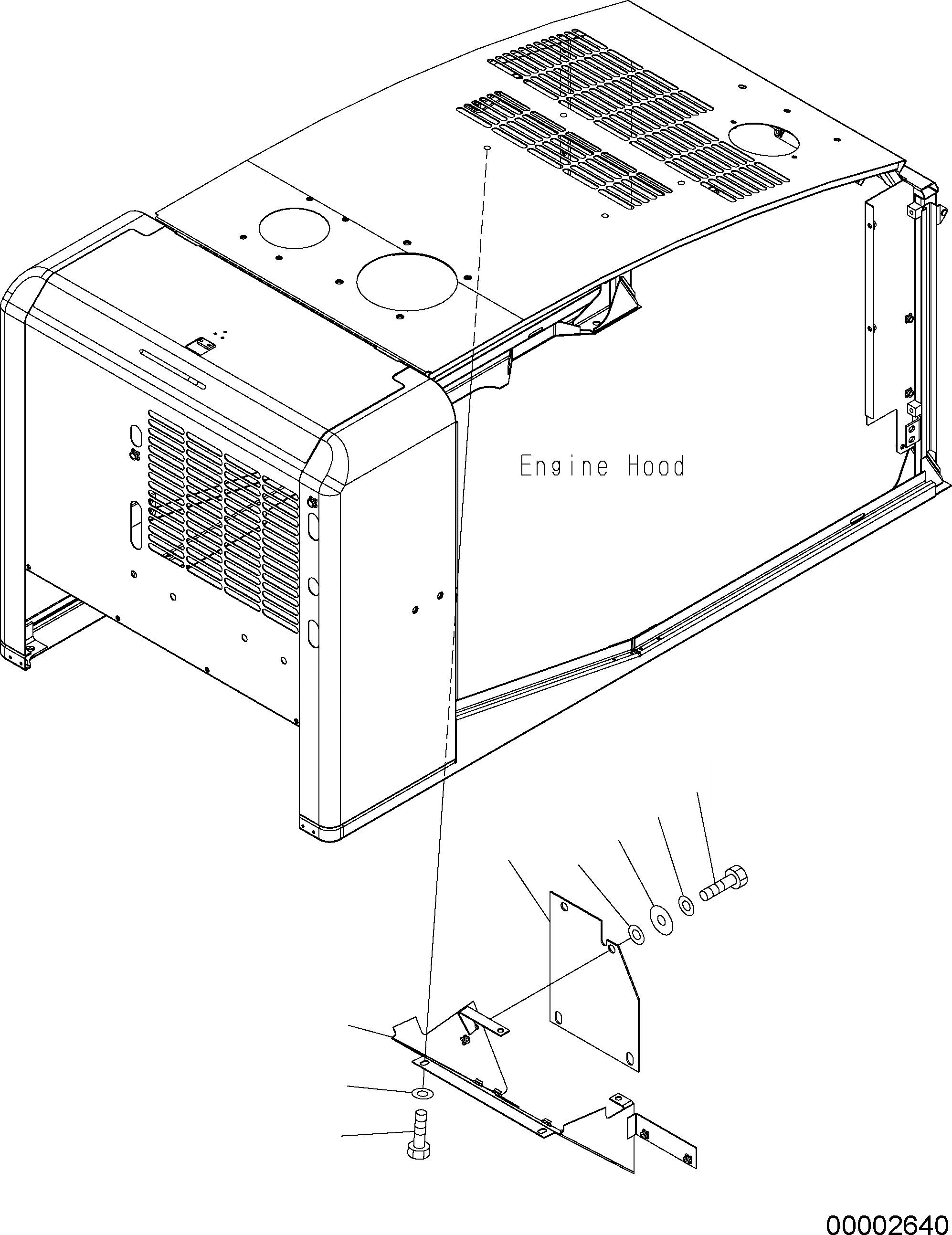 Схема запчастей Komatsu WA250PZ-5 - КАПОТ (ВОЗДУХОВОДЫ COVER) M ЧАСТИ КОРПУСА