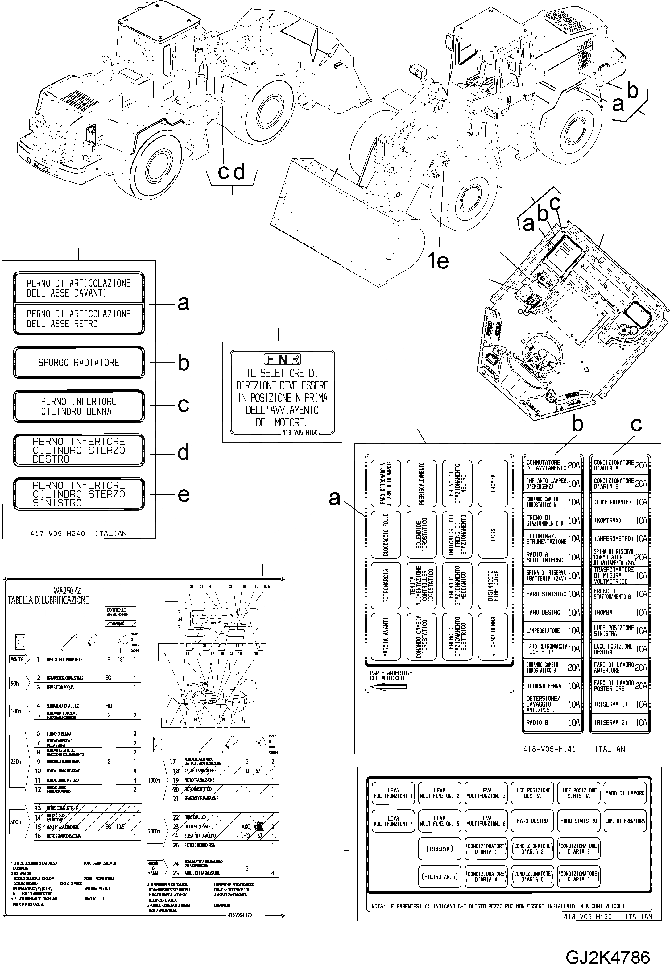 Схема запчастей Komatsu WA250PZ-5 - ТАБЛИЧКИS (/) (ИТАЛИЯ) U МАРКИРОВКА