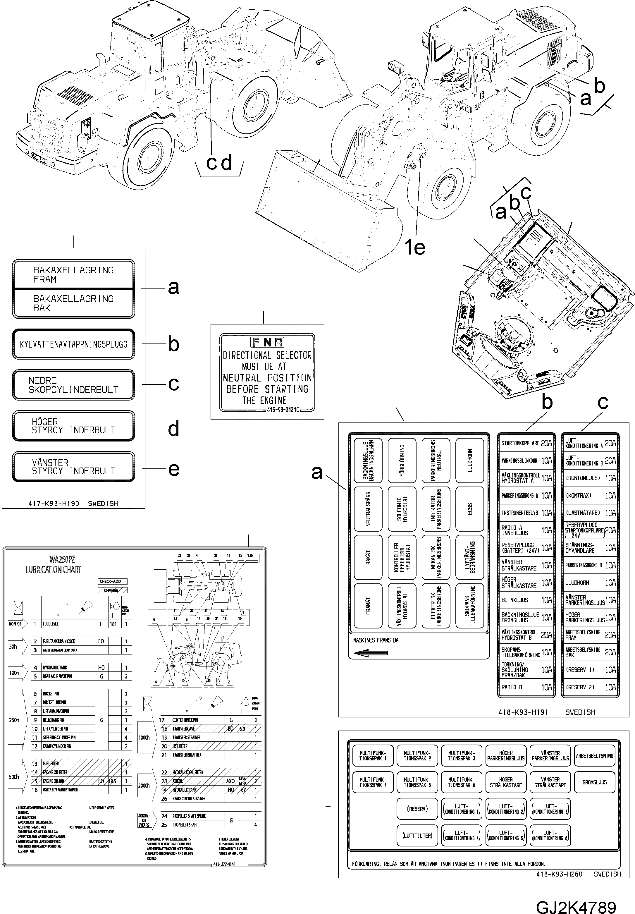 Схема запчастей Komatsu WA250PZ-5 - ТАБЛИЧКИS (/) (SWEDISH) U МАРКИРОВКА