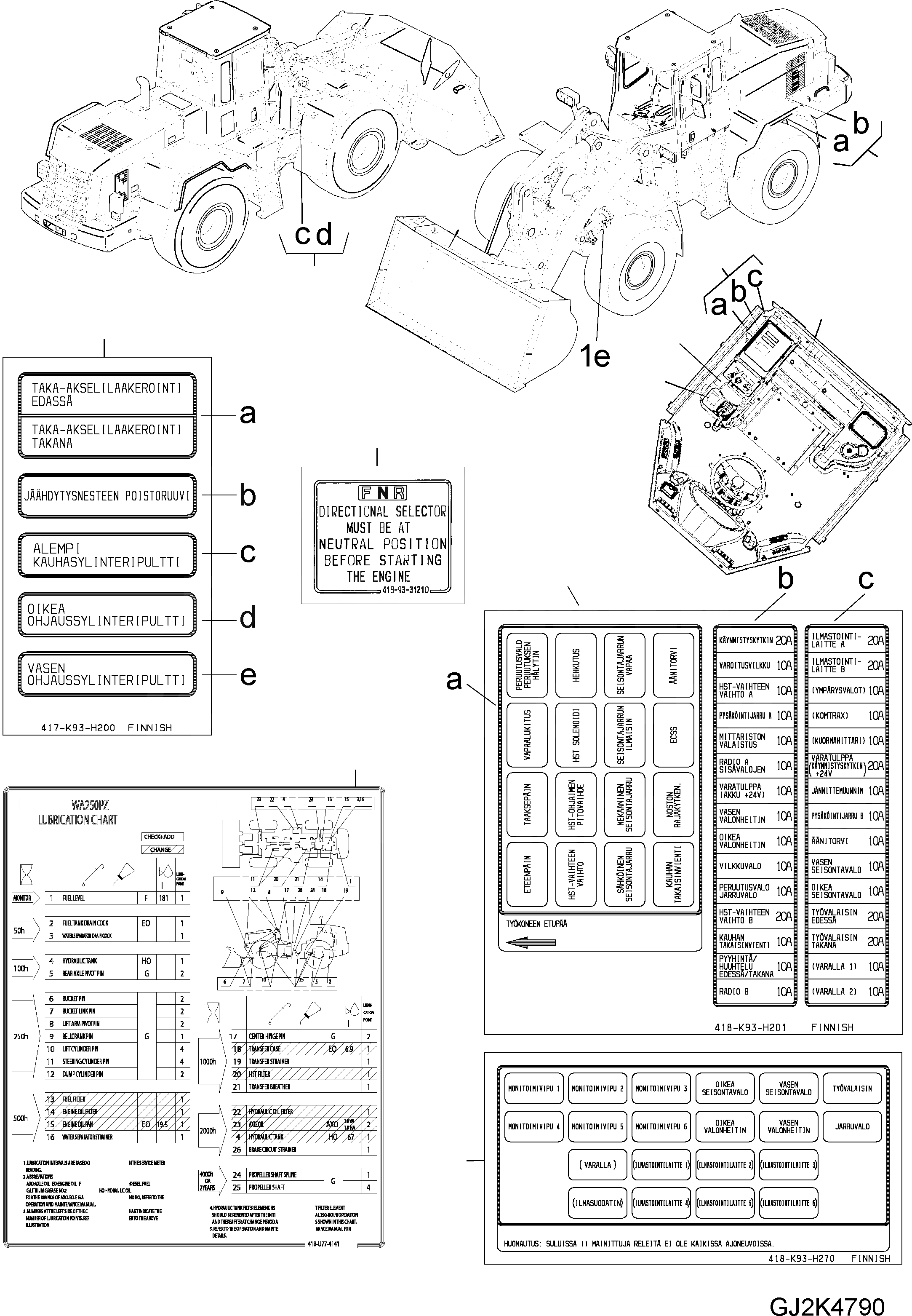 Схема запчастей Komatsu WA250PZ-5 - ТАБЛИЧКИS (/) (FINNISH) U МАРКИРОВКА