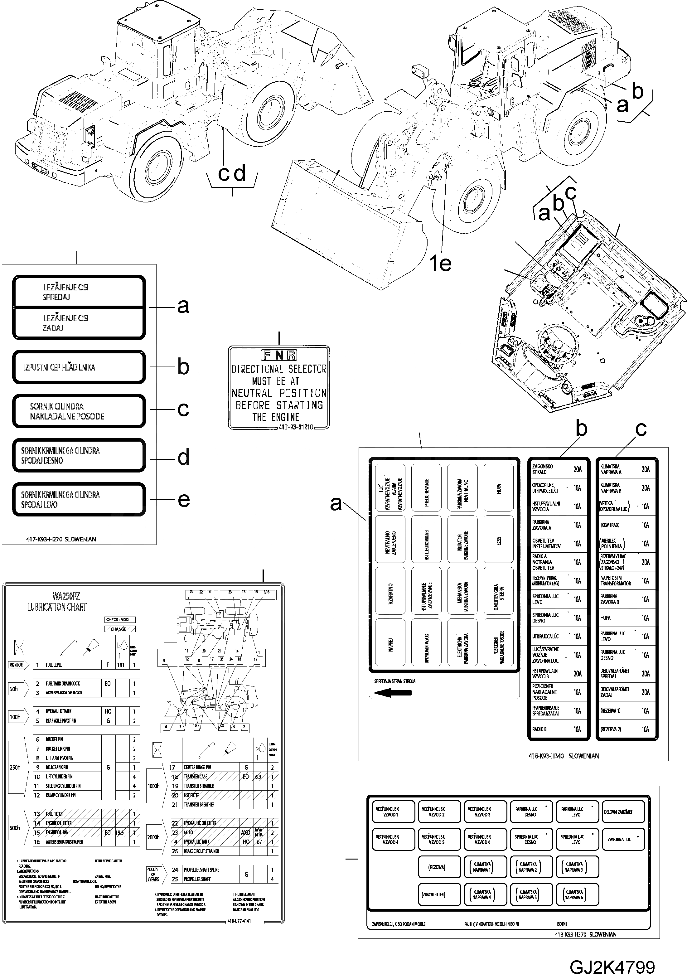 Схема запчастей Komatsu WA250PZ-5 - ТАБЛИЧКИS (/) (SLOVENIAN) U МАРКИРОВКА