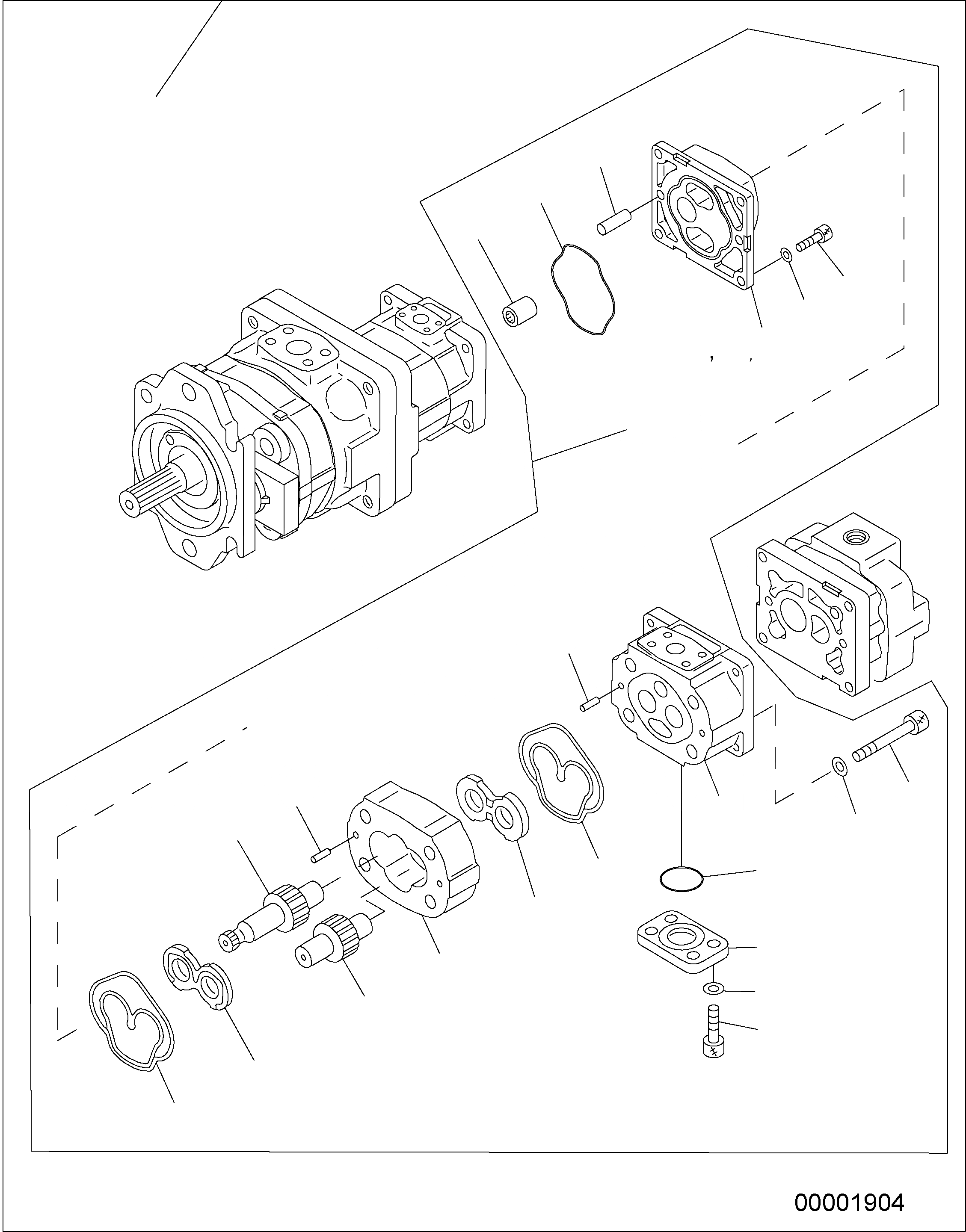 Схема запчастей Komatsu WA250PZ-5 - HYDRAULIK НАСОС (ВНУТР. ЧАСТИ) (/) Y ОСНОВН. КОМПОНЕНТЫ И РЕМКОМПЛЕКТЫ