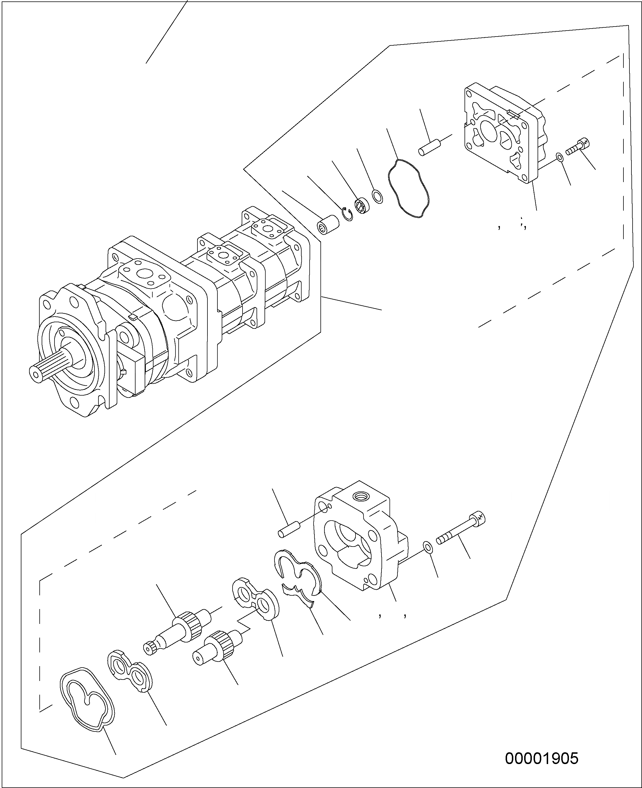 Схема запчастей Komatsu WA250PZ-5 - HYDRAULIK НАСОС (ВНУТР. ЧАСТИ) (/) Y ОСНОВН. КОМПОНЕНТЫ И РЕМКОМПЛЕКТЫ