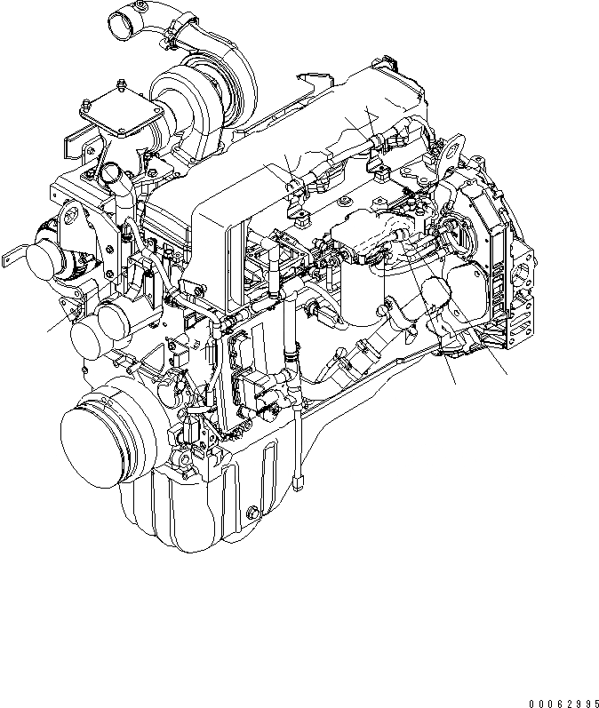 Схема запчастей Komatsu WA250PZ-6 - ПРОВОДКА COVER(ESN 7-) AA ДВИГАТЕЛЬ