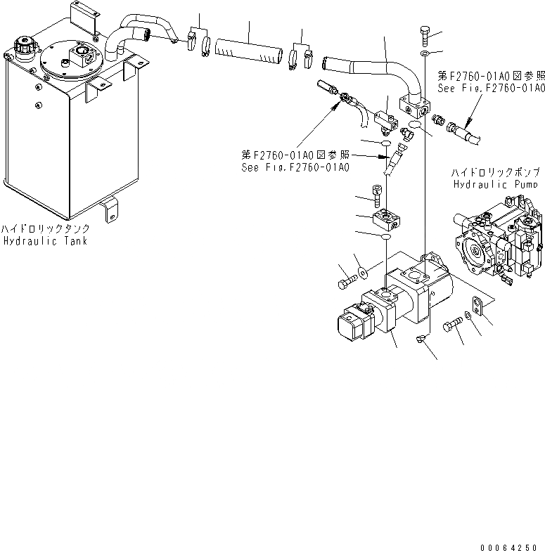 Схема запчастей Komatsu WA250PZ-6 - ГИДР. НАСОС. H ГИДРАВЛИКА