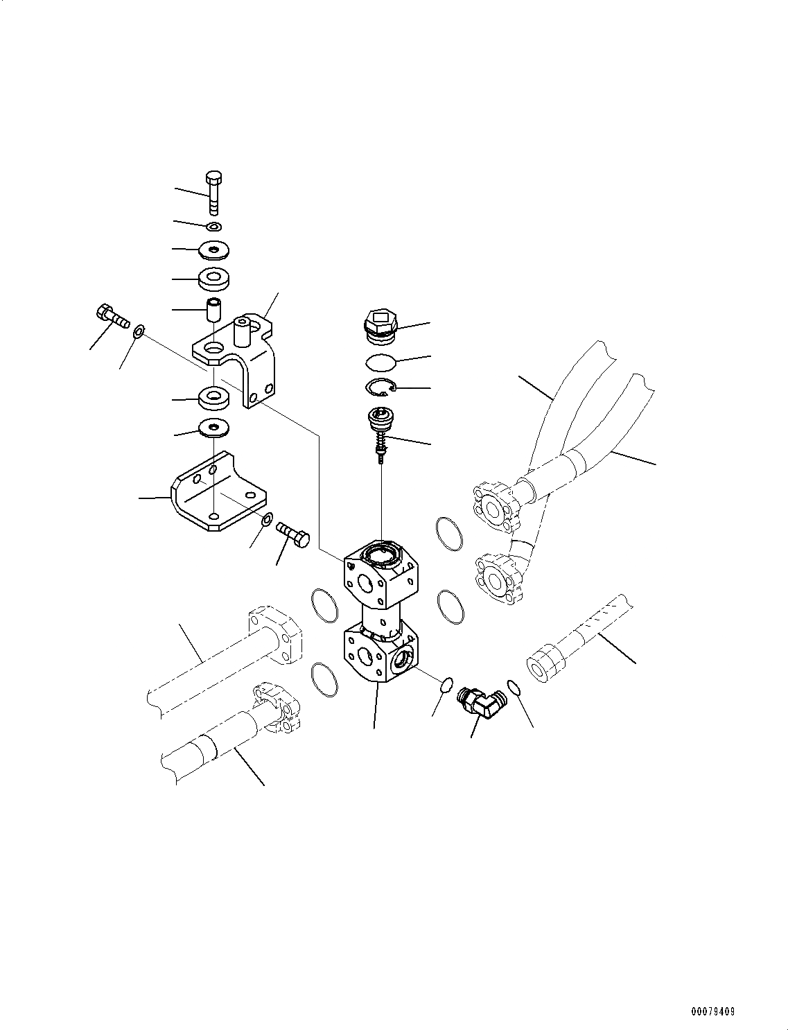 Схема запчастей Komatsu WA250PZ-6 - ГИДРОЛИНИЯ (BYPASS КЛАПАН КРЕПЛЕНИЕ) H ГИДРАВЛИКА