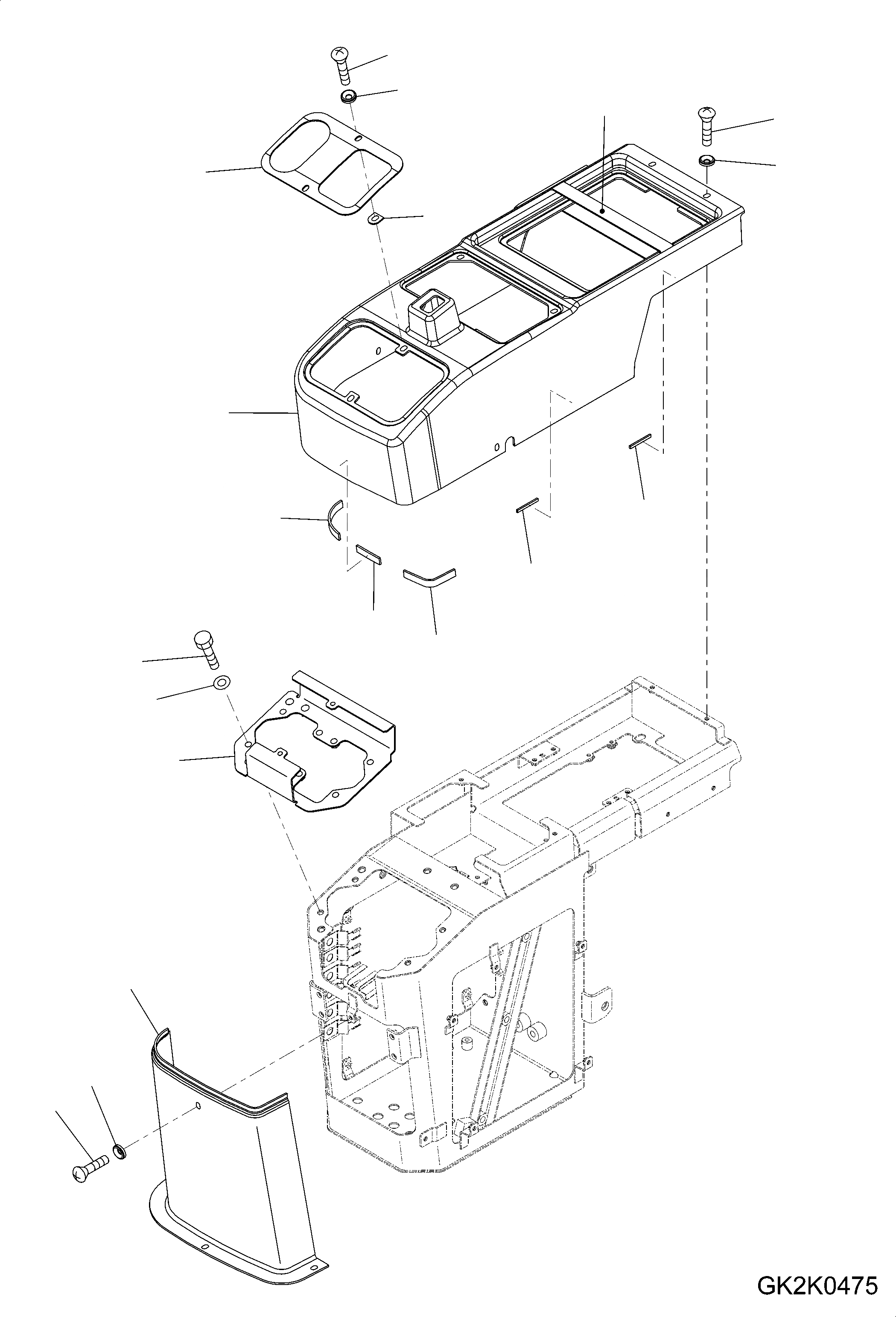 Схема запчастей Komatsu WA250PZ-6 - УПРАВЛЕНИЕ ПОГРУЗКОЙ (КОНСОЛЬ COVER) (ДЛЯ MULTI FUNCTION MONO РЫЧАГ И НАВЕСН. ОБОРУД РЫЧАГ) K OPERATORґS ОБСТАНОВКА И СИСТЕМА УПРАВЛЕНИЯ