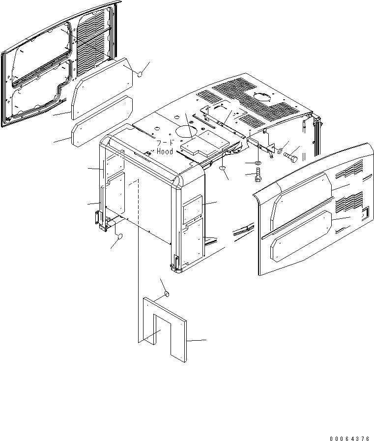 Схема запчастей Komatsu WA250PZ-6 - КАПОТ (КРЫШКАAND ЩИТКИ) M ЧАСТИ КОРПУСА