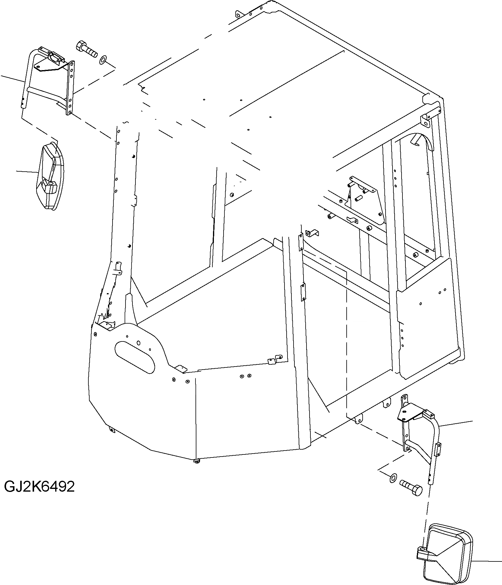 Схема запчастей Komatsu WA250PZ-6 - MIRROR M ЧАСТИ КОРПУСА