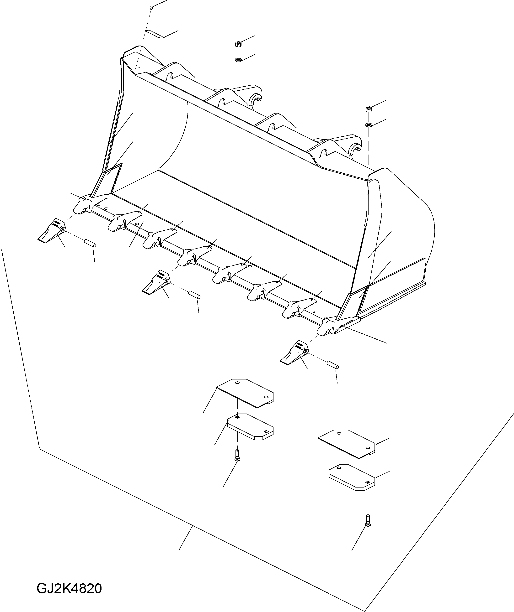 Схема запчастей Komatsu WA250PZ-6 - КОВШ (.CBM) (С TEETH) (ТИП QC-A) T [РАБОЧЕЕ ОБОРУДОВАНИЕ]