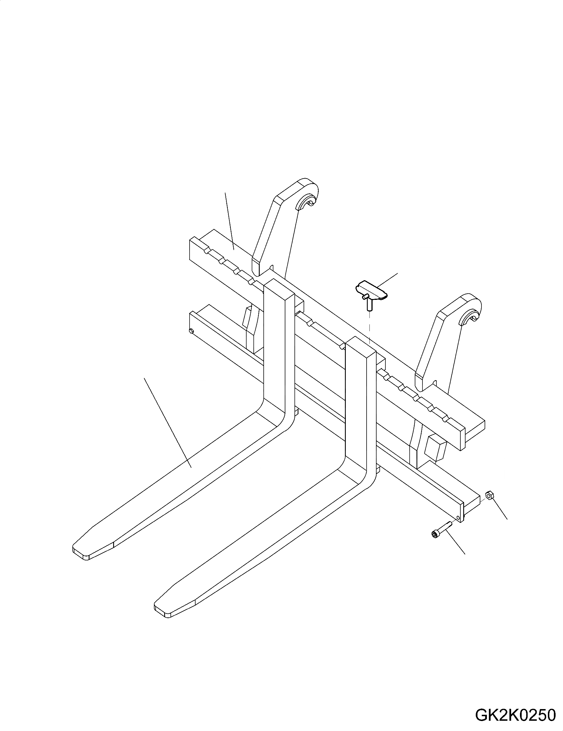 Схема запчастей Komatsu WA250PZ-6 - PALETTE ВИЛЫ T [РАБОЧЕЕ ОБОРУДОВАНИЕ]