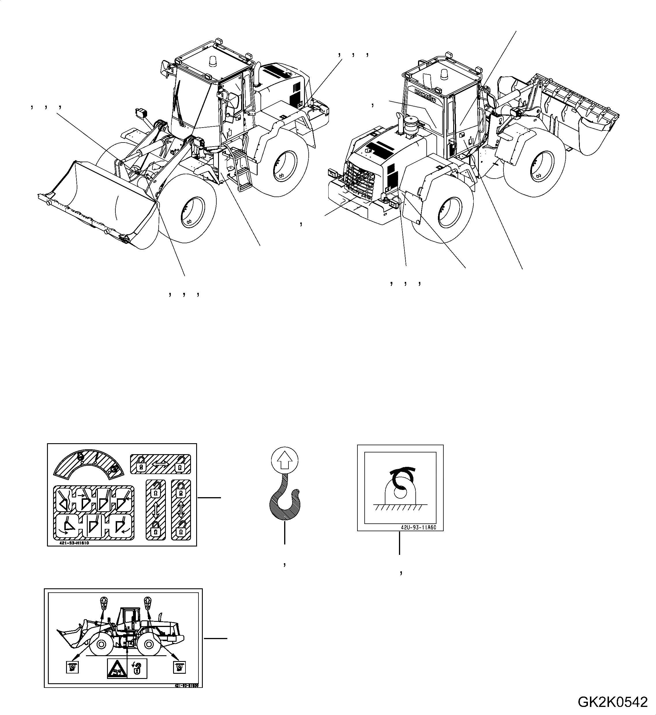 Схема запчастей Komatsu WA250PZ-6 - ТАБЛИЧКИ COMMON ЧАСТИ (/) U МАРКИРОВКА