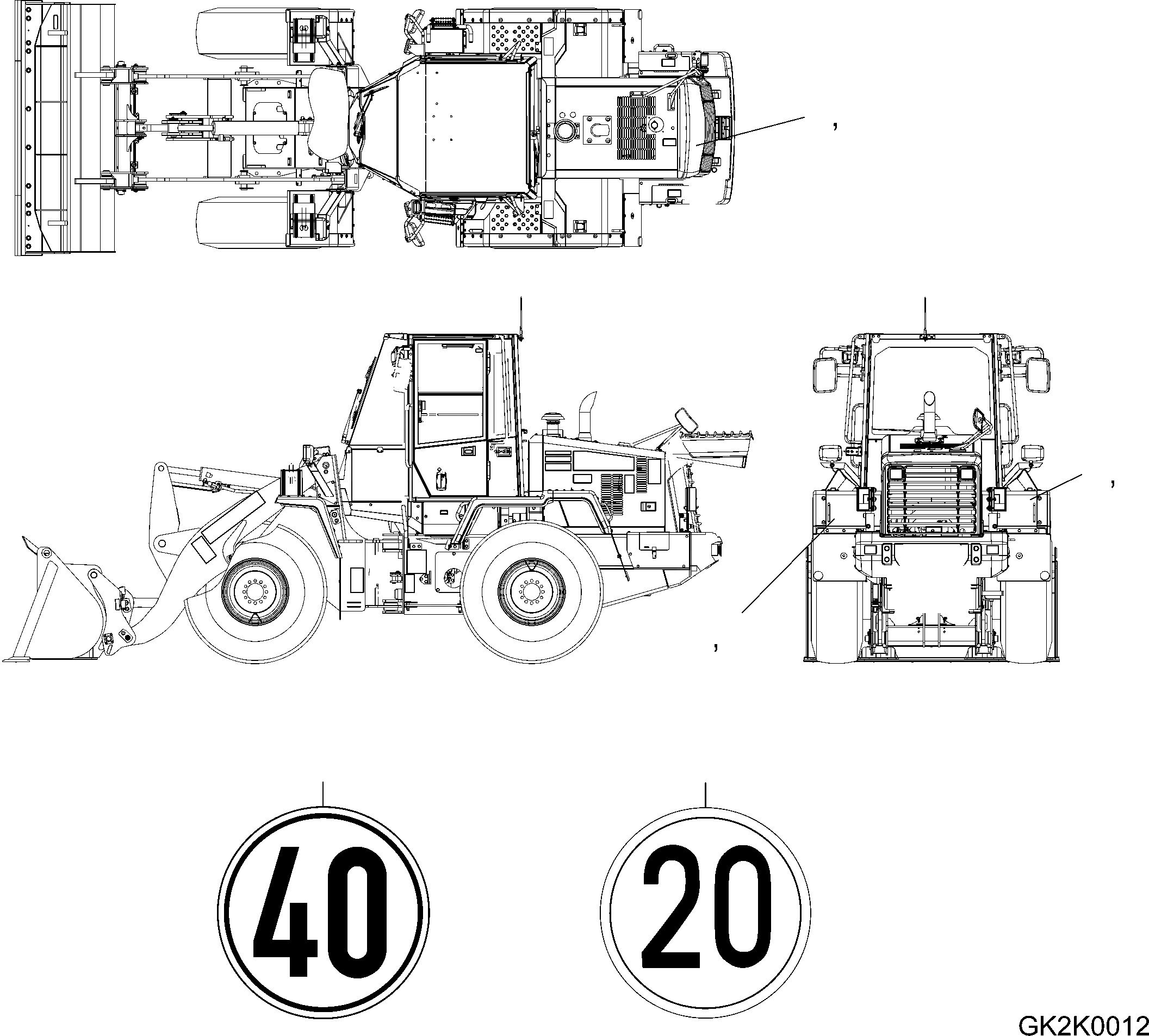 Схема запчастей Komatsu WA250PZ-6 - ТАБЛИЧКИ COMMON ЧАСТИ (ОГРАНИЧЕНИЕ СКОРОСТИ) U МАРКИРОВКА