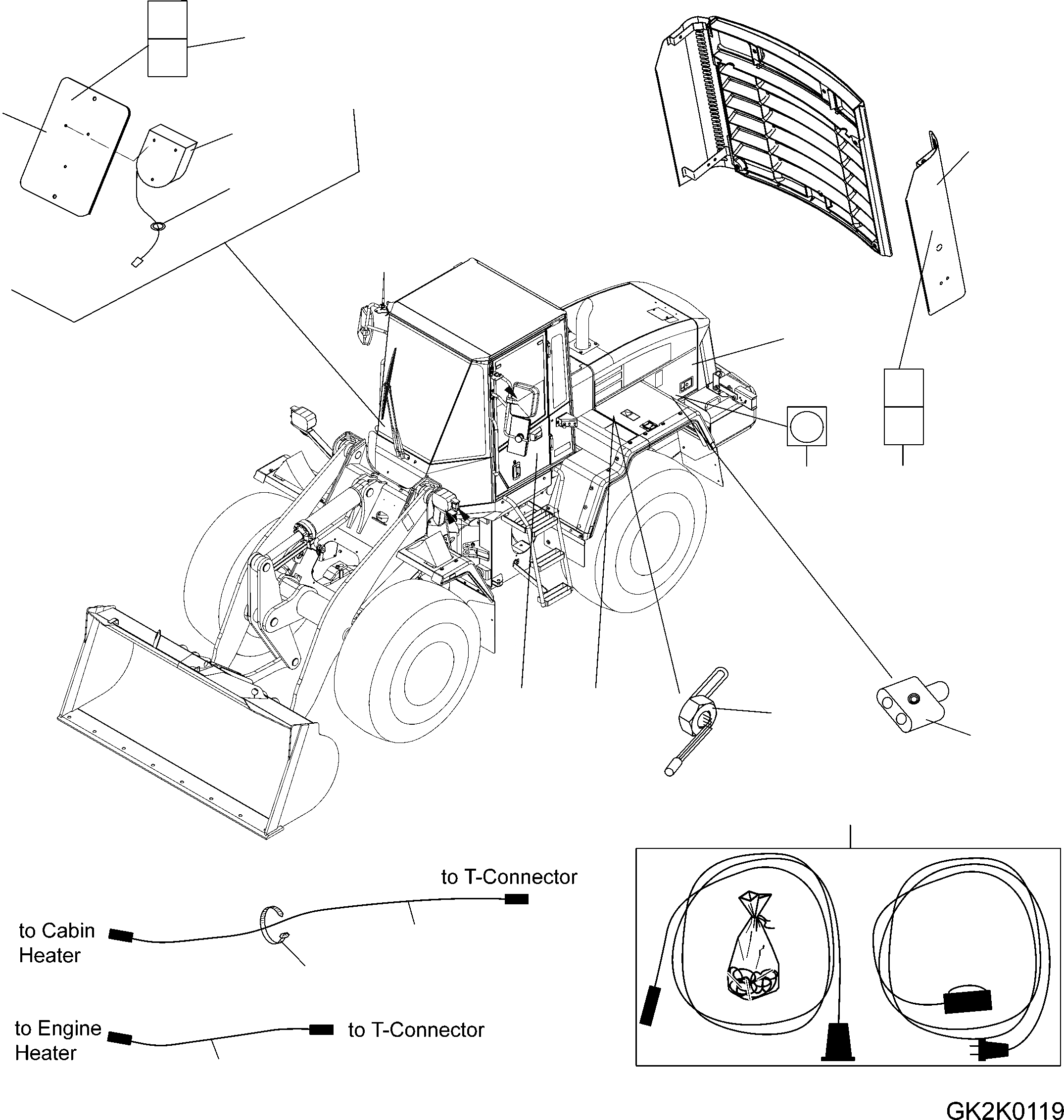 Схема запчастей Komatsu WA250PZ-6 - ХОЛОДН. AREA КОМПЛЕКТ W ОПЦ.S